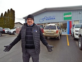 Franco Annicchiarico, owner of Franco’s Auto Service Ltd., is fed up with gas thieves drilling holes in his client’s vehicles, which are parked overnight on the street outside his Lorne Street auto business.