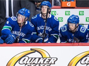 If Jonathan Dahlen, right, can keep developing, it wouldn't be a stretch to see him on a line with Brock Boeser and Elias Pettersson in the future.