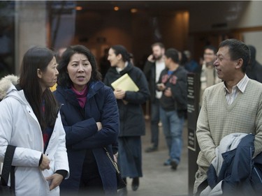 Huawei executive Meng Wanzhou appeared in BC Supreme Court in Vancouver, Dec. 7, 2018 for a bail hearing. Pictured are people who came to watch the proceedings.