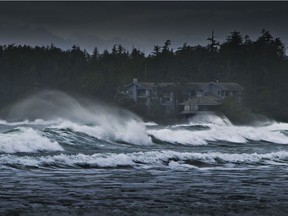 Stormy waters in front of Wickaninnish Inn.