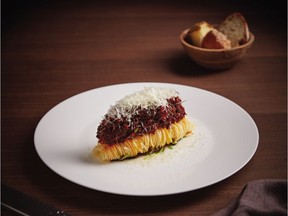 Carrot Bolognese with Rutabaga Spaghetti.