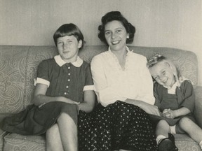 Betty Casselton in 1958 with daughters Sheila (8) and Valerie (3).