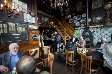 Café 't Papeneiland is a typical brown café dating back to 1642 and is one of  Amsterdam's oldest cafés.