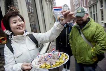 Sampling herring at Urker Viswinkel.