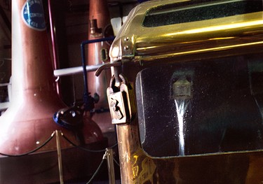 Inside the stillroom, the ëcut offí point of the pure spirit is a closely guarded secret and kept under lock and key.  Photo credit: Paul Marshall