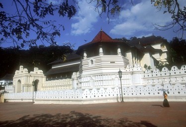 The Temple of the Tooth in Kandy, which houses the sacred tooth of Buddha.