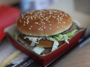 In this photo illustration, a McDonald's Big Mac is seen on a tray on April 30, 2018 in Miami, Florida.