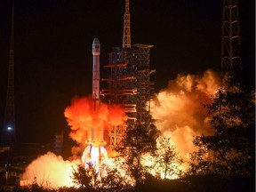 A Long March 3B rocket lifts off from the Xichang launch centre in Xichang in China's southwestern Sichuan province early on December 8, 2018. - China launched a rover early on December 8 destined to land on the far side of the moon, a global first that would boost Beijing's ambitions to become a space superpower, state media said.