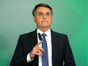 Brazilian President Jair Bolsonaro in the capital of Brasilia in January 2019.