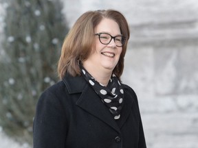 Jane Philpott arrives for a swearing in ceremony at Rideau Hall in Ottawa on Monday, Jan.14, 2019 as the governing Liberals shuffle their cabinet.