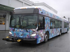 NonSerie (In Commute) is the graphic wrap on an articulated TransLink bus by Diyan Achjadi. Hers is the first of 30 new buses featuring the graphic wraps of five Canadian artists.