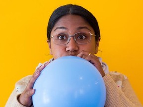 Actress Kalyani Nagarajan in the title role in the Indian Ink Theatre Company's New Zealand production of Mrs Krishnan's Party.