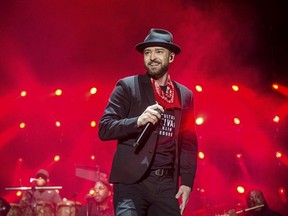 FILE - In this Sept. 23, 2017 file photo, Justin Timberlake performs at the Pilgrimage Music and Cultural Festival in Franklin, Tenn.