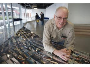 Rod Logan at the Polygon Gallery in North Vancouver on Jan. 25 with his exhibition of 10,000 ships. Since 1994 Logan has photographed ships in Vancouver harbour, and his exhibition, running until March 31, is a collection of more than 2,500 of those images.