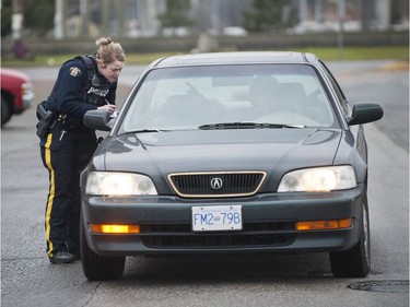 RCMP search the Bridgeview neighbourhood in Surrey on Jan. 31, 2019. They are looking for the person who shot and wounded a Transit Police officer Wednesday afternoon at the Scott Road Skytrain station.