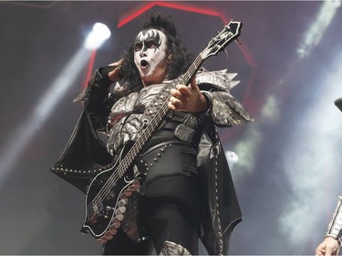 Gene Simmons of KISS performs during the first show of the The Final Tour Ever - Kiss End Of The Road World Tour in Vancouver, BC, January, 31, 2019.