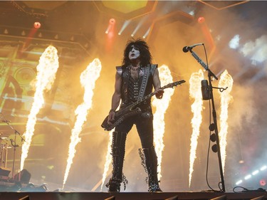 Paul Stanley of KISS performs during the first show of the The Final Tour Ever - Kiss End Of The Road World Tour in Vancouver, BC, January, 31, 2019.