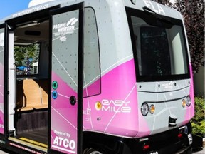 ELA – short for ELectric Automation – is a fully-accessible, 100 per cent electric vehicle with a battery life of up to 14 hours. It holds up to 12 passengers and will travel at about 12 km/h during the demo but has a maximum travelling speed of 40 km/h.