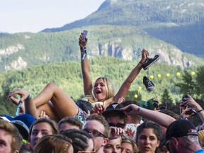 Squamish Valley Music Festival in Squamish, B.C. on August 7, 2015. Schoolboy Q performs for the crowd.