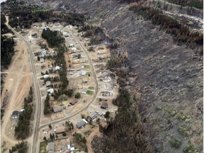 Damage from a wildfire that ripped through Tahltan Nation territory in Telegraph Creek, B.C., is seen in an undated handout photo.