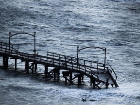 White Rock Pier is seen after being severely damaged during a windstorm, in White Rock, B.C., on Thursday December 20, 2018.