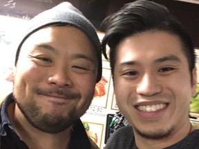 Celebrity chef David Chang (left) stopped by Richmond's HK BBQ Master