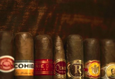 A selection of quality Cuban cigars.