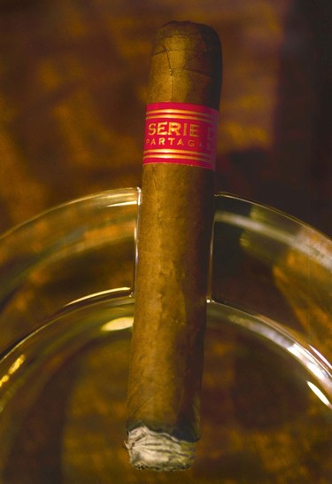 Close up of a Cuban cigar-a Partagas No. 4.