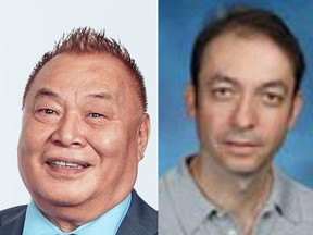 Former VSB school trustee Ken Clement (left) and retired Little Flower Academy teacher Nikolaos Dais (right) are among the seven men charged (and 47 arrested) in a Vancouver Police sting targeting men seeking to buy sex acts with teen girls.