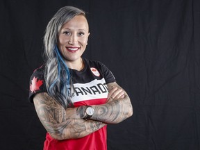 Canadian Olympic athlete Kaillie Humphries poses for a photo at the Olympic Summit in Calgary in 2017.