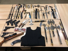 On Jan. 18, Surrey RCMP Community Response Unit officers executed a search warrant at a home in the 8300 block of 135A. It lead to the seizure of numerous weapons.