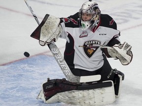 Vancouver Giants goalie Trent Miner in a game earlier this season.