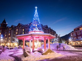 Whistler village at dusk