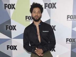 Jussie Smollett, a cast member in the TV series "Empire," attends the Fox Networks Group 2018 programming presentation afterparty in New York on May 14, 2018.