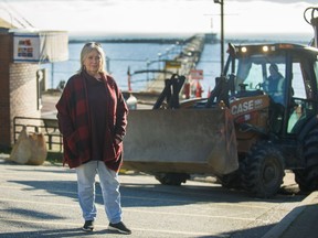 Holly Valentine, owner of Holly's Poultry in Motion in White Rock, BC, Jan. 14, 2019.  She says business has been down because of long-term repairs to Marine Drive and now damage to the pier, both which have cut customer traffic to her restaurant.  (
