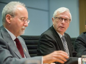 Former Supreme Court of Canada chief justice Beverley McLachlin has finished her report into allegations of wrongdoing against suspended B.C. legislature sergeant-at-arms Gary Lenz (left) and clerk Craig James (right).