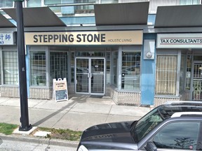 A bystander was shot during an armed robbery of Stepping Stone Holistic Living cannabis dispensary  on Kingsway in Vancouver on Sunday.