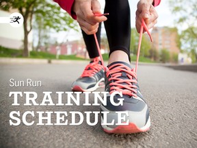 This week's Training Schedule for the upcoming Vancouver Sun Run.