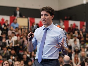 Prime Minister Justin Trudeau participates in a town hall Q&A at Thompson Rivers University in Kamloops, B.C. on Wednesday Jan. 9, 2019.