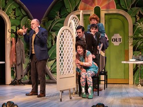 The cast of  Arts Club's The Matchmaker, playing until Feb 24. Set and costume design by Drew Facey and lighting design by John Webber. Photo by David Cooper.