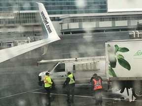 A Westjet flight was delayed Thursday at YVR after a collision between the aircraft and a catering vehicle.