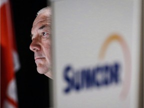 Suncor Energy Inc. president and CEO Steve Williams waits to address the company's annual meeting in Calgary in 2017. Suncor Energy Inc. is calling on the Alberta government to make an earlier-than-planned exit from the oil curtailment program it enacted Jan. 1 because of its unintended consequences.