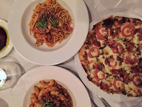 Assorted dishes from Pasta Vino in South Surrey.