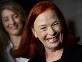 CBC president and CEO Catherine Tait, pictured with then-federal heritage minister Melanie Joly last year at the time of her appointment to the post, has come under fire for her recent remarks comparing the cultural reach of Netflix to colonial history and the British Empire in India.