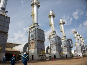 Giant natural gas fuelled steam generators at the Cenovus SAGD oilsands facility near Conklin, Alta., 120 kilometres south of Fort McMurray, Alta. on August 28, 2013.