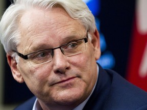 Former B.C. Premier Gordon Campbell at a press conference at his office in Vancouver Nov 4, 2010.