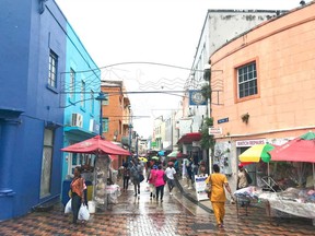 The streets of downtown Bridgetown Barbados.