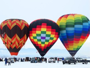 Hot air balloons at Vernon's Winter Carnival.