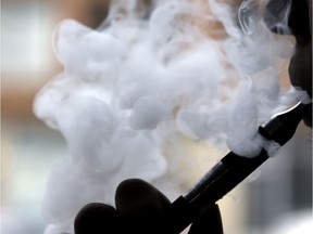 This April 2014 file photo shows an e-cigarette in Chicago.