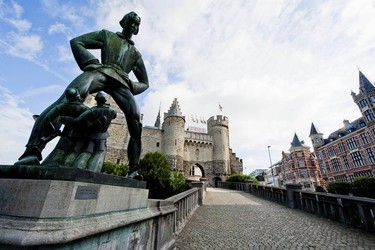 The 13th century Medieval castle of Het Steen near the Schelde River, Antwerp.